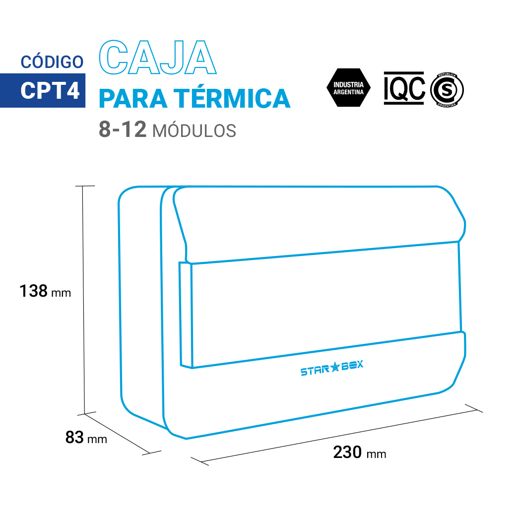 caja para termica 8 o 12 modulos fabricante